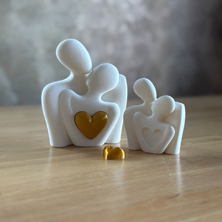 Couple Abstract Heart Sculpture | V-Forge 3D