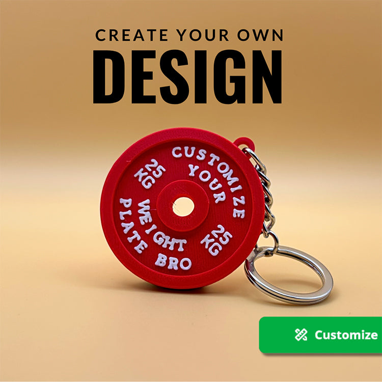 Customizable Weight Plate Keychain | V-Forge 3D
